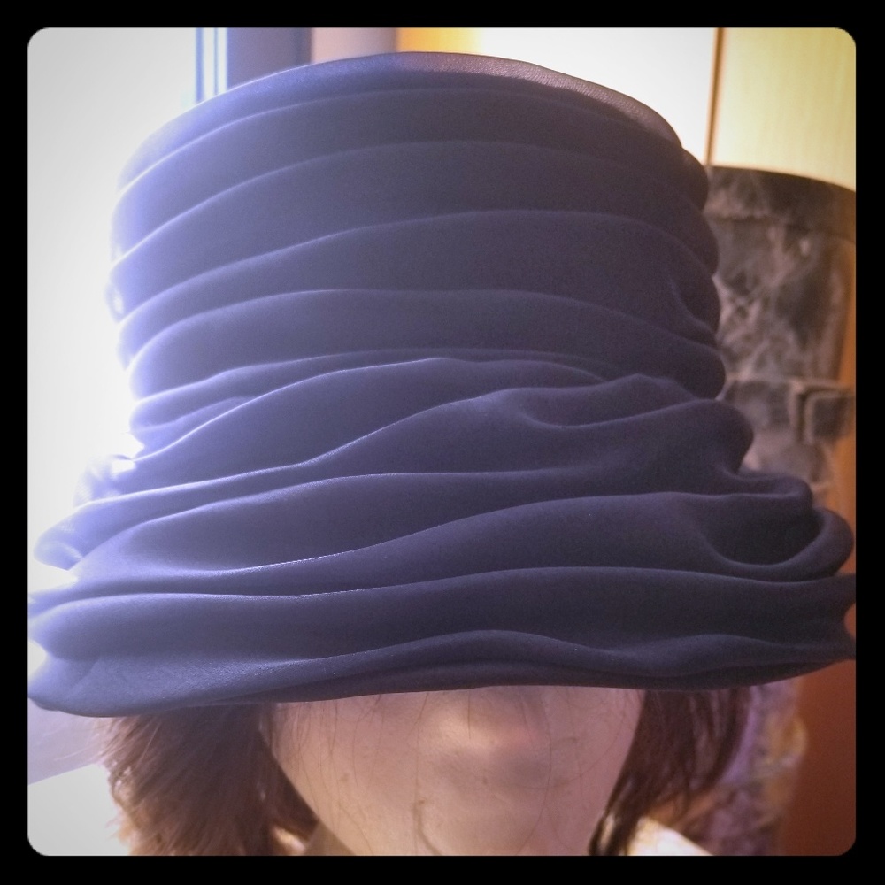 Navy blue silk hat